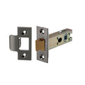 Spira Brass Heavy-Duty Double-Sprung Tubular Latch is a 76mm latch in satin brass finish, featuring a sturdy mechanism and a rectangular strike plate for secure door closure.