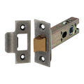 Spira Brass Heavy-Duty Double-Sprung Tubular Latch in satin brass finish, measuring 76mm, featuring a durable design with a latch mechanism and strike plate for secure door closing.