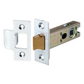 Spira Brass Heavy-Duty Double-Sprung Tubular Latch in satin brass finish, measuring 76mm. The latch features a robust design with a metal assembly and a brass bolt for durability.