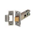 Spira Brass Heavy-Duty Double-Sprung Tubular Latch in satin brass, measuring 76mm, featuring a sturdy metal construction with a brass knob and matching strike plate for secure door closure.