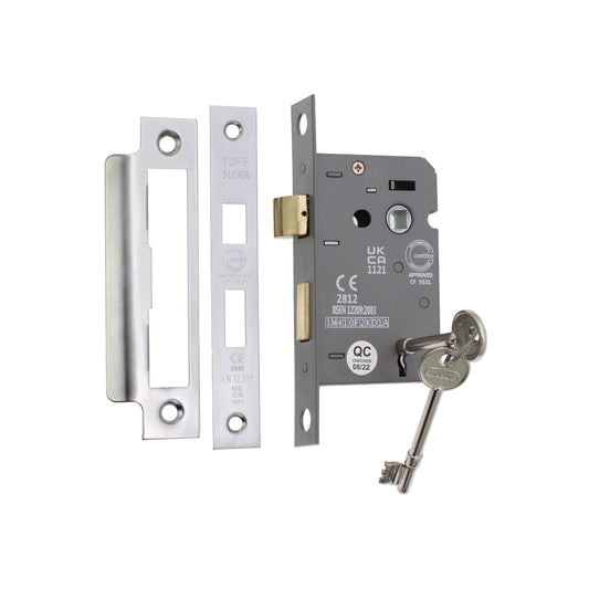 3″ CE 3 Lever Mortice Sash Lock FD60