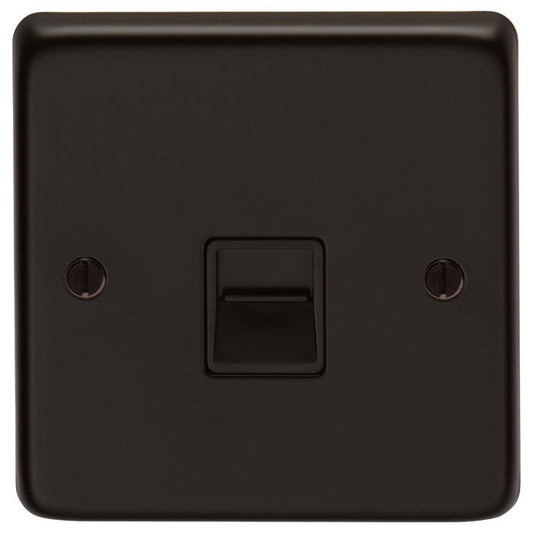 Eurolite Stainless Steel Telephone Slave in matt black, featuring a rectangular switch design with two mounting screws on a smooth surface.