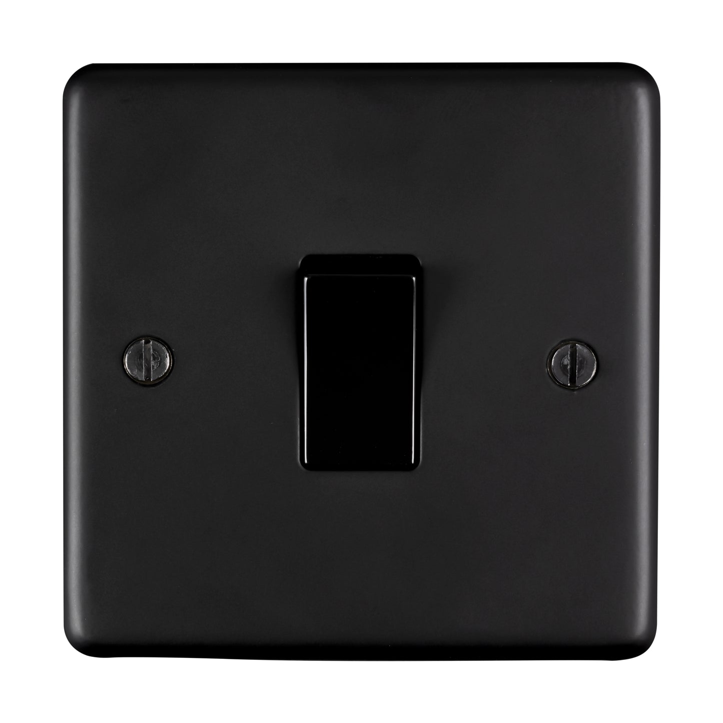 Stainless steel 1 Gang Switch - Matt Black