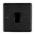 Stainless steel 1 Gang Switch - Matt Black