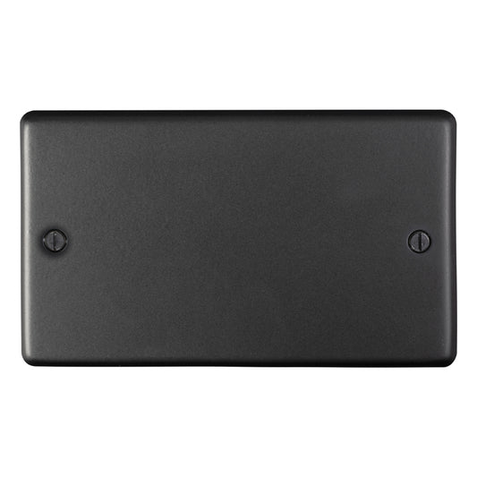 Stainless steel Double Blank Plate - Matt Black