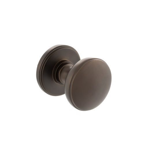 Millhouse Brass Edison Solid Brass Domed Mortice Knob on Concealed Fix Rose.