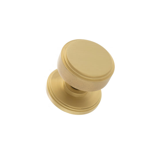 Millhouse Brass Harrison Brass Knurled Mortice Knob on Concealed Fix Rose