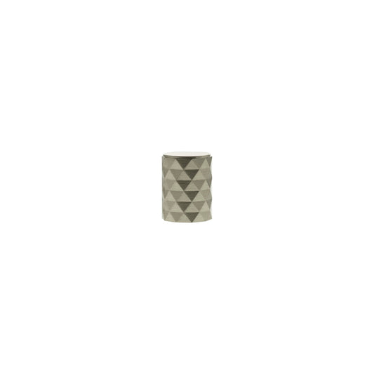 Atlantic Millhouse Brass Chrysler Diamond Cylinder Cabinet Knob Handle featuring a cylindrical design with a diamond pattern, finished in brass.
