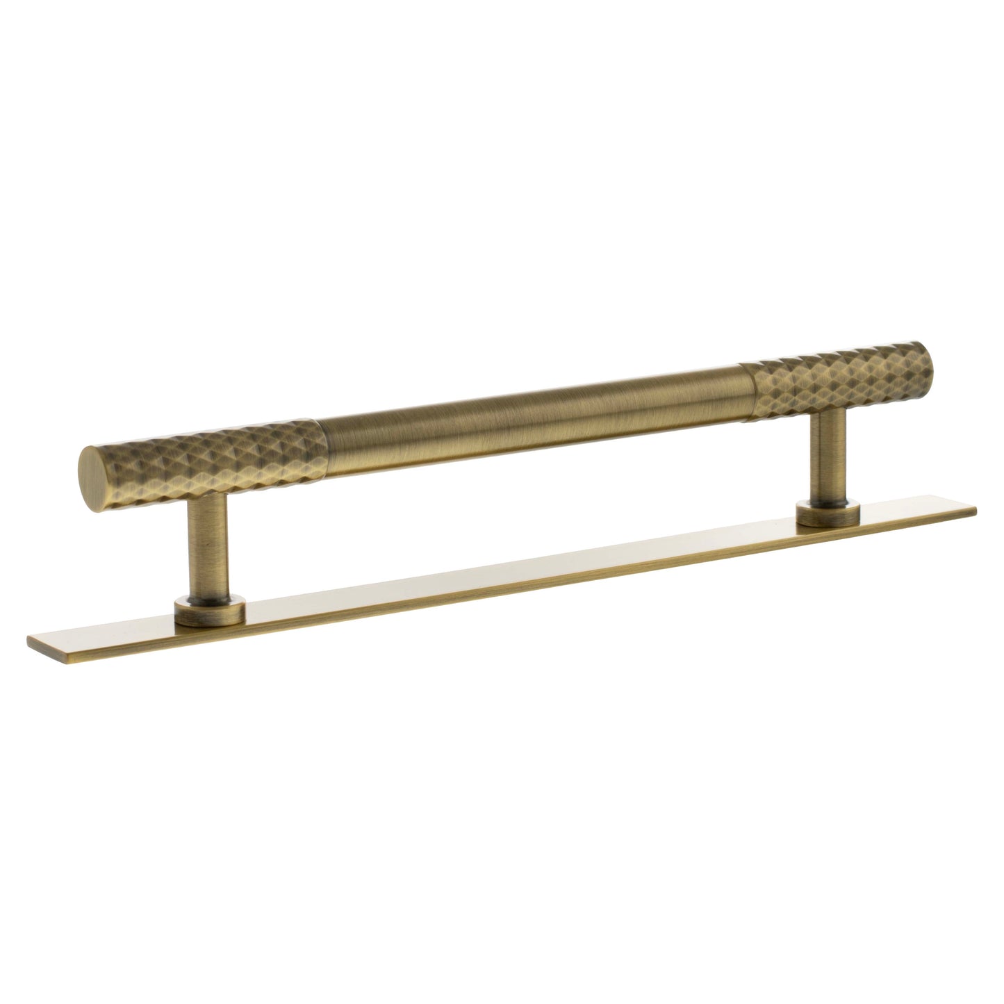 Millhouse Brass Chrysler Diamond T-Bar Cabinet Pull Handle on Backplate 160mm