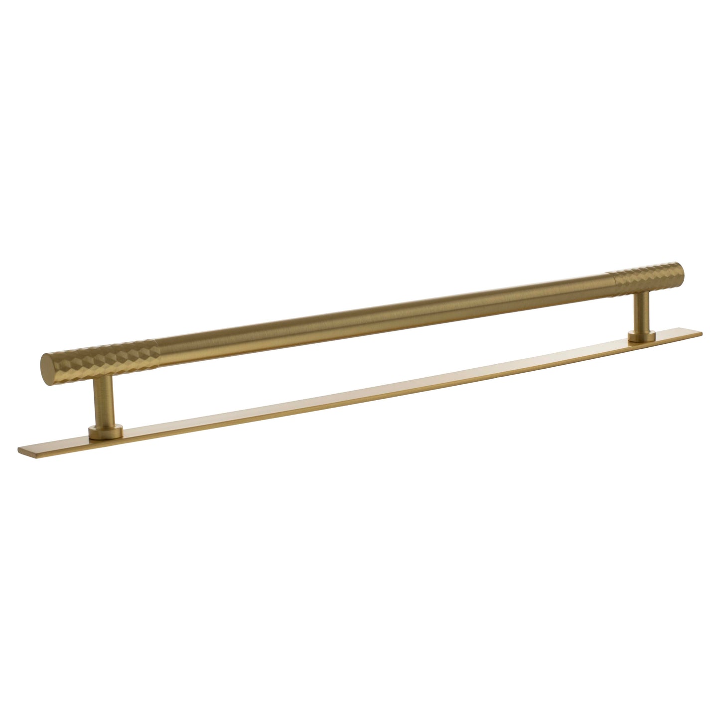 Millhouse Brass Chrysler Diamond T-Bar Cabinet Pull Handle on Backplate 320mm