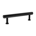 Atlantic Millhouse Brass Pennington Hexagonal T-Bar Cabinet Pull Handle in black, measuring 128mm in length, with a sleek hexagonal shape and two cylindrical mounting posts.