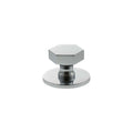 Millhouse Brass Pennington Hexagonal Cabinet Knob Handle on Backplate