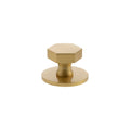 Millhouse Brass Pennington Hexagonal Cabinet Knob Handle on Backplate