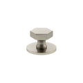 Millhouse Brass Pennington Hexagonal Cabinet Knob Handle on Backplate