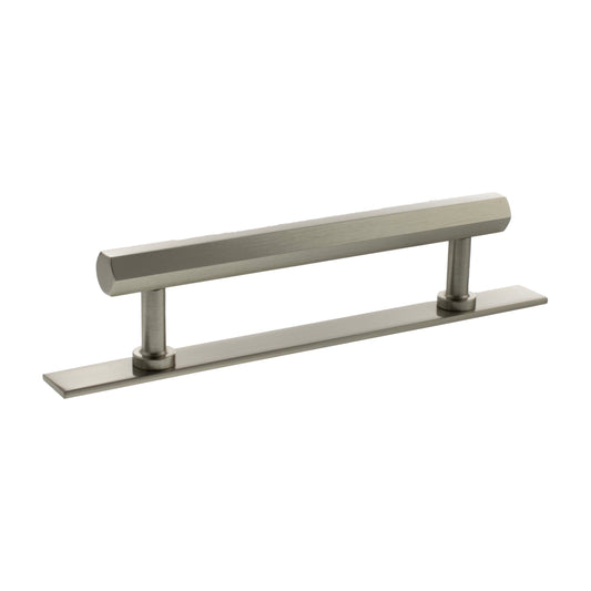Millhouse Brass Pennington Hexagonal T-Bar Cabinet Pull Handle on Backplate 128mm