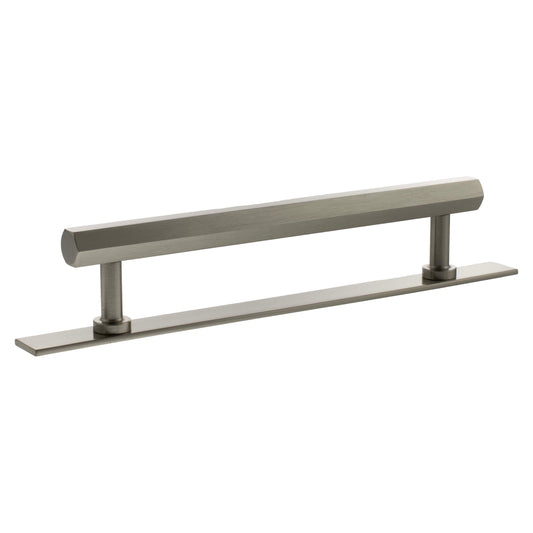 Millhouse Brass Pennington Hexagonal T-Bar Cabinet Pull Handle on Backplate 160mm