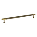 Atlantic Millhouse Brass Eiffel Knurled T-Bar Cabinet Pull Handle measuring 320mm, featuring a knurled texture for grip and a sleek brass finish, designed for cabinet installation.