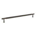 Atlantic Millhouse Brass Eiffel Knurled T-Bar Cabinet Pull Handle, 320mm in size, featuring a knurled texture for grip and two mounting posts on either end, made of durable brass material.