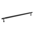 Atlantic Millhouse Brass Battersea Linear T-Bar Cabinet Pull Handle in black, measuring 320mm with a ribbed grip design and two mounting points.