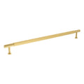Atlantic Millhouse Brass Battersea Linear T-Bar Cabinet Pull Handle measuring 320mm, featuring a sleek gold finish and cylindrical ends for installation.