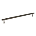 Atlantic Millhouse Brass Battersea Linear T-Bar Cabinet Pull Handle measuring 320mm, featuring a sleek design with ribbed detailing and a polished brass finish.