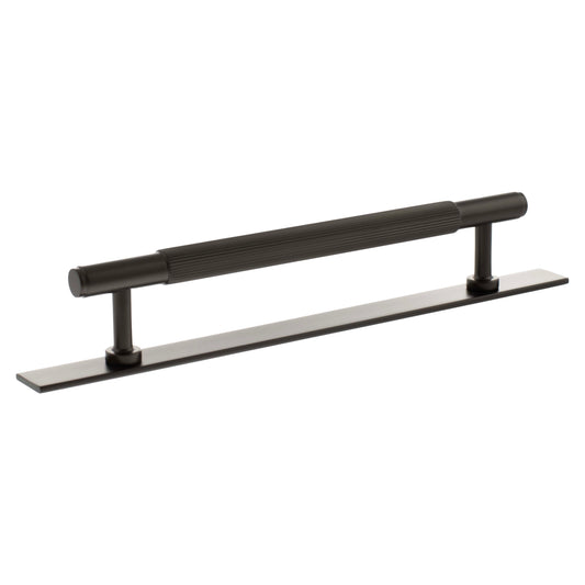 Millhouse Brass Battersea Linear T-Bar Cabinet Pull Handle on Backplate 160mm