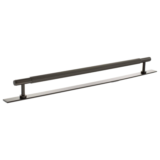 Millhouse Brass Battersea Linear T-Bar Cabinet Pull Handle on Backplate 320mm