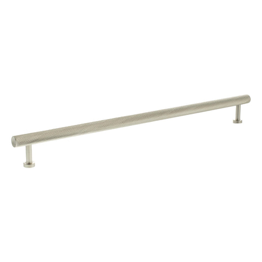 Atlantic Millhouse Brass Paddington Spiral T-Bar Cabinet Pull Handle in a polished finish, measuring 320mm in length with a textured design for grip.