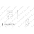 Carlisle Brass Numeral Face Fix (No.5) 76Mm in a minimalist design featuring a prominent number '5' with a decorative curve. This product is made from durable material, ideal for clear address display.