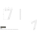 Carlisle Brass Numeral Face Fix (No.7) 76Mm in a modern numeral design, featuring a height of 73mm and a width of 41mm, suitable for addressing or labeling purposes.