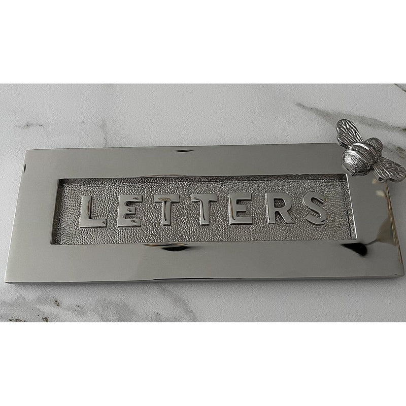 Brass bee Letterplate - Silver Nickel Finish