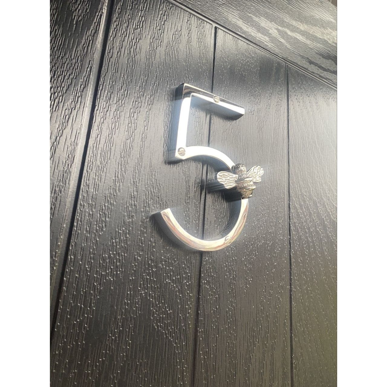 Brass bee Premium House Numbers with Bee in Nickel Finish 0-9 - Brass bee