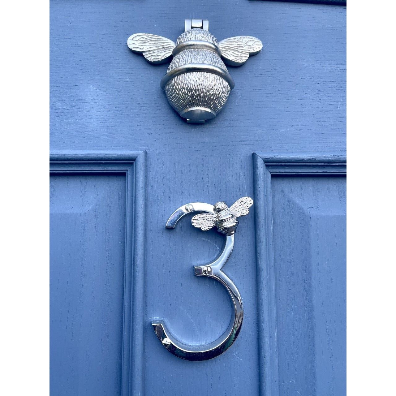 Brass bee Premium House Numbers with Bee in Nickel Finish 0-9 - Brass bee