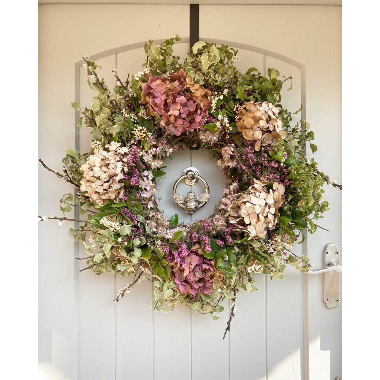 Brass Bumble Bee Ring Door Knocker - Nickel Finish - Brass bee