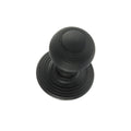 Atlantic Old English Ripon Solid Brass Reeded Mortice Knob on Concealed Fix Rose in black finish, featuring a round, ribbed design and a smooth upper surface.
