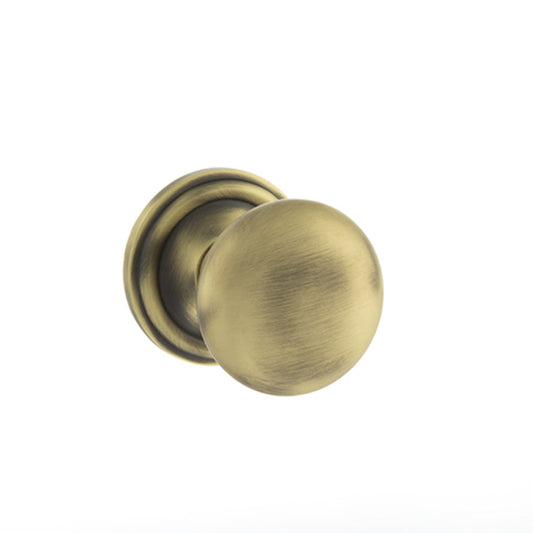 Old English Harrogate Solid Brass Mushroom Mortice Knob on Concealed Fix Rose