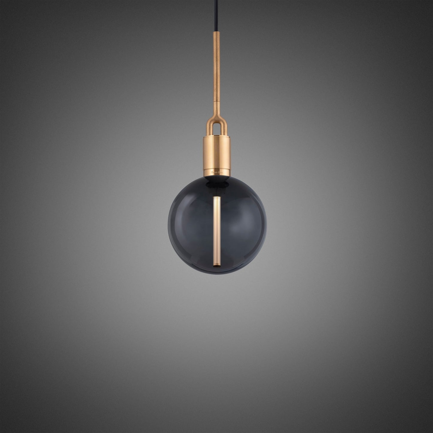 Forked Pendent Smoked Globe Medium