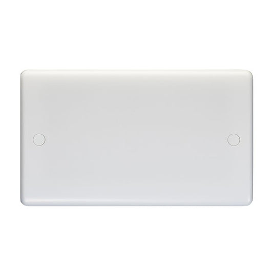 Enhance White Plastic Double Blank Plate - White