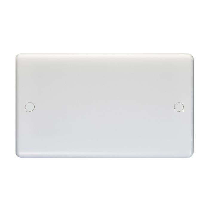 Enhance White Plastic Double Blank Plate - White