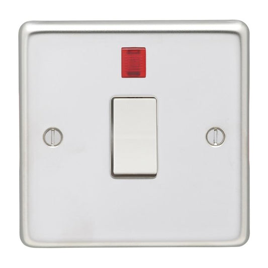 Stainless steel 20Amp Switch With Neon Indicator - Polished Stainless Steel