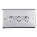 Stainless steel 3 Gang Dimmer - Polished Stainless Steel