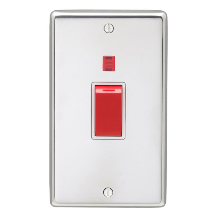 Stainless steel 45Amp Switch With Neon Indicator - Polished Stainless Steel