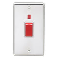 Stainless steel 45Amp Switch With Neon Indicator - Polished Stainless Steel
