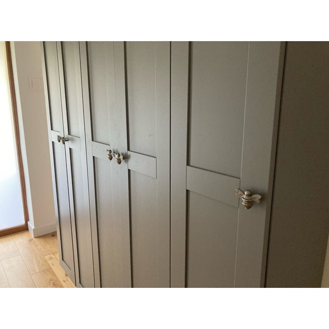 Brass Bee Drawer Cabinet Knob - Pewter Finish - Brass bee