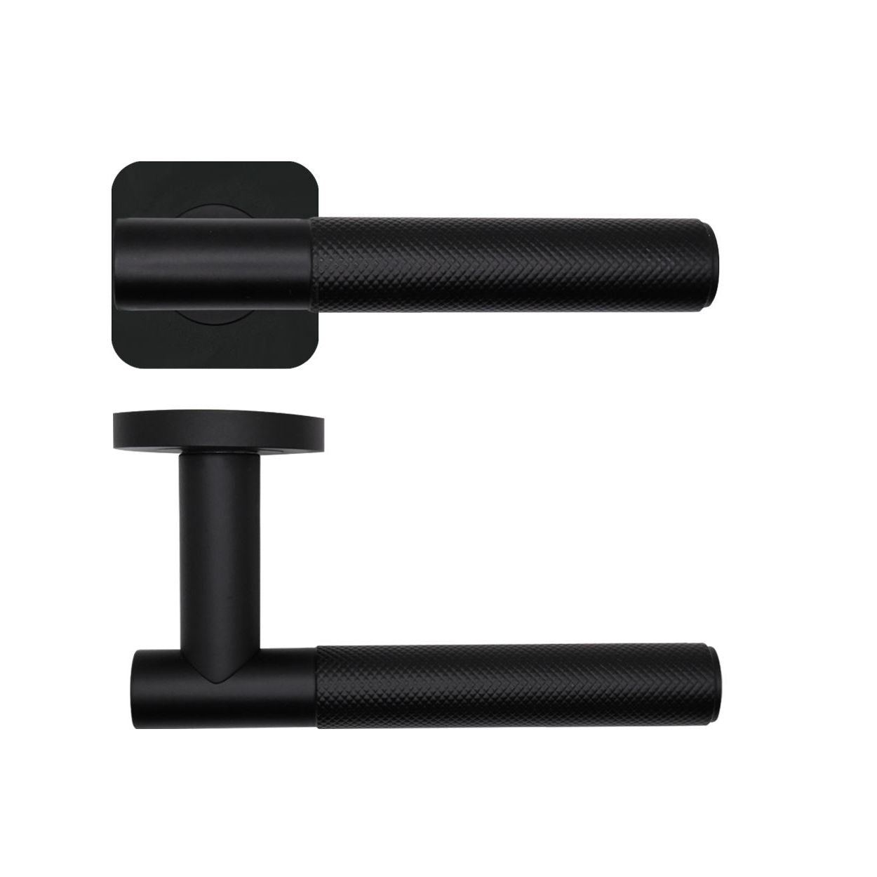 Orta - Knurled Grip T Bar Lever On Squircle Rose