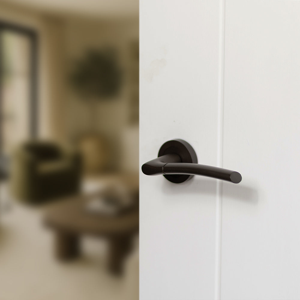 Status Indiana lever on round rose - Urban Dark Bronze