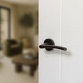 Status Indiana lever on round rose - Urban Dark Bronze