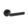 Atlantic Status Carolina Lever Handle on Round Rose — Satin Brass