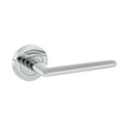Atlantic STATUS Alabama Lever Door Handle on Round Rose in polished chrome, featuring a sleek, straight lever design mounted on a circular rose.