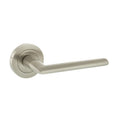 Atlantic STATUS Alabama Lever Door Handle on Round Rose in brushed nickel finish, featuring a sleek, modern design with a straight lever and circular rose.